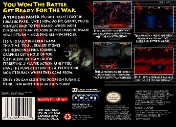 Jurassic Park II - The Chaos Continues (USA) (En,Fr,De,It) (Beta) box cover back